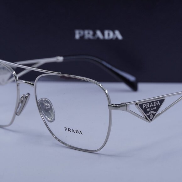 Prada PRB50V 1BC1O1 Aviator Eyeglasses - Silver 59mm - Picture 8 of 9
